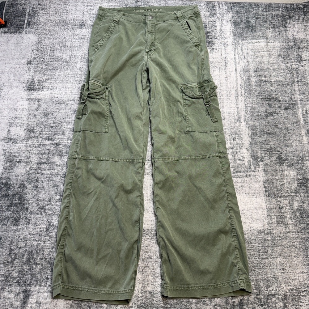 American Eagle Outfitters Olive Green Wide Leg Cargo Pants